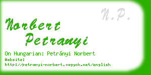 norbert petranyi business card